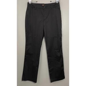 Lee Pants Womens Size 10 Short Black Wrinkle Free Chinos Classic Stretch Uniform